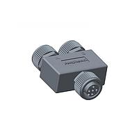 Amphenol LTW YA-A05F-A05F-A05F-01 Circular Metric Connectors Circular Metric Connector, Y Adaptor, Metal, A Coding, 4A, 05 pins, (End 1) Female Female, (End 2) Female Female, (End 3) Female Female, Screw Thread, IP68 Mated