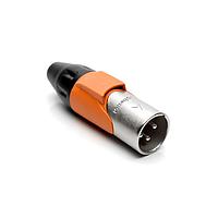 Amphenol Audio AX3M3M Cable Connectors 3 pole Pin Male Plug AX XLR Audi Cable Conn SatinNickel w/ Orange Marking Sleeve