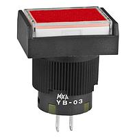 NKK Switches YB03KW01-5C24-JC LED RECT BSHNG MOUNT 24V RED LED CLR/RED CAP