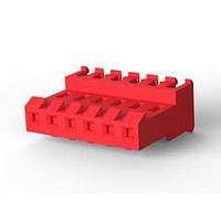 AMP Connectors - TE Connectivity 3-640601-6 Receptacle Housing FEED THRU WO TAB 6P L.R. red 22 AWG