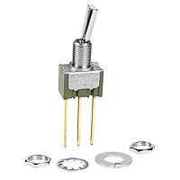 NKK Switches M2012ES1G06 Toggle Switches ON-ON .45 FLAT 1/4" BUSHING WIREWRAP