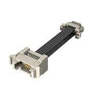 Samtec T1PD-07-28-GF-15.0-A-T3 Ribbon 1.00 mm Micro Mate Double Row Panel Mount Discrete Wire Cable Assembly, Terminal