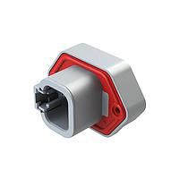 Amphenol SINE Systems ATP15-4P-BM02GRY 4-Way 4Pos Strt PCB Flng Mnt Rcpt Gold potted