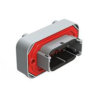 Amphenol SINE Systems ATM13-12PB-BM02 Connectors RA Flng Mnt PCB Rcpt 12POS Gry Gld Cont B