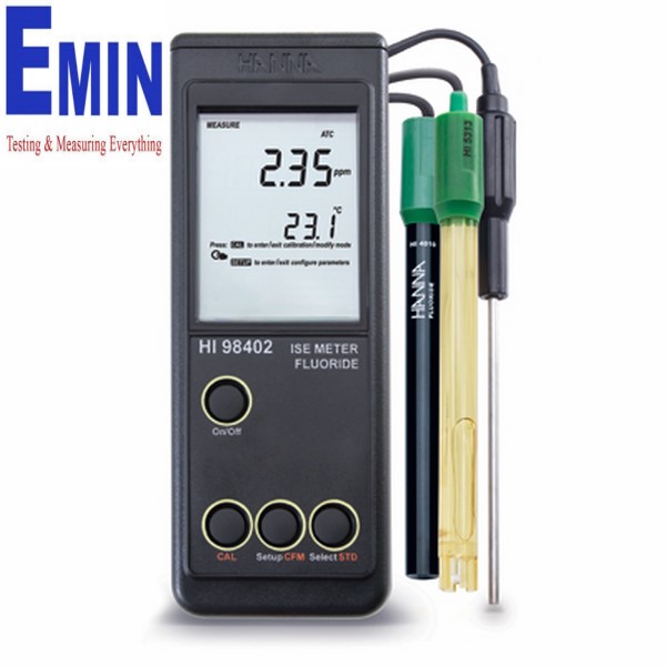 Portable instruments and solutions used for fluoride testing in water samples