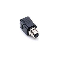 Amphenol LTW RJS-12D04FF-LS8001 Modular Circular Metric Connector, M12 To RJ Adaptor, Metal, D Coding, 4A, 04 pins, Female Connector, Female Contact, Straight
