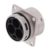 Amphenol SINE Systems RTHP0203SNH Connectors Receptacle, Square Flange, 3 Position, Female, RADSOK  Technology, High Amperage, Shell Size 20, Crimp Termination