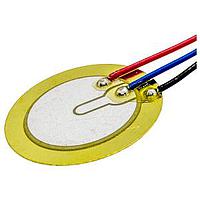 Same Sky (formerly CUI Devices) CEB-27048-L100 Piezoelectric buzzer, 27mm round, 0.48mm deep, P, 4.4 kHz, 30V, no driving circuit, lead wires