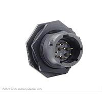 Eaton Souriau-Sunbank UTSX712D8PW Receptacles Jam nut receptacle, without backshell, with 8 male PCB contacts, IP68/69K in unmated conditions, keying W