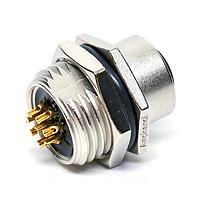 Amphenol LTW M12A-08PFFS-SH8002 Circular Metric Connectors M12 Circular Metric Connector, A Code, Metal, 2A, 08 pins, Female Connector, Female Contact, Hexagonal, M16*1.5, Screw Thread, Solder, Receptacle, Rear Fastened, Panel Thickness 4.5, IP68 / IP69K