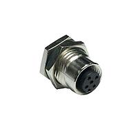 Amphenol LTW MSAS-10PFFS-SF8002 Sensor Cables / Actuator Cables M12 Circular Metric Connector, A Code, Metal, 1.5A, 10 pins, Female Connector, Female Contact, Hexagonal, M16*1.5, Screw Thread, Solder, Receptacle, Front Fastened, Panel Thickness 4.5, IP68 / IP69K