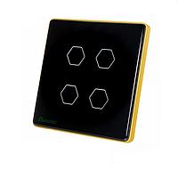HUNONIC HNLUX04VD BLE Luxury Touch Switch 4 Square Button (Black)