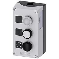 SIEMENS 3SU18030AC002AB1 Pushbutton ENC PLASTIC,2-PUSHBUTTON,WHT,BLK, PL-CLR