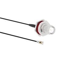 Amphenol RF 095-850-315-300 RF Cable Assemblies RF Connector MHF I LK Right Angle Plug to RP-TNC Straight Jack Bulkhead Rear Mount  IP67 1.13 mm 50 Ohm 300 mm
