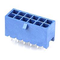Molex 224246-1230 PCB Receptacle Versa Color Vert Header Thru Hole  Dual Row 12 Ckts (Sn) GloWire Blu Tray