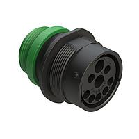 Amphenol SINE Systems AHDP04-24-91PN-STA Connectors 9 Position Receptacle, Pin, ISOBUS, Shell Size 24, Normal Diameter Seal (Green), Small Thread Adapter