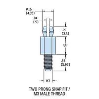 Heyco 10699 Threaded Support, Male HSCBS1-M3-03 NATURAL NYL PCB Support