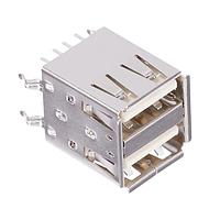 Kycon KUSBVX-AS2N-W-1 USB Type A Connectors DUAL VERT MT USB A SOCKET WHT GLD FLASH