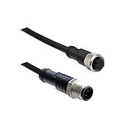 Amphenol LTW M12D04ML-12DFL-SB002 Sensor Cables / Actuator Cables M12 Circular Metric Connector, D Code, Metal, 4A, 04 pins, Male Connector, Male Contact, Straight-to-Straight, Screw Thread, Overmolded Double Ended, Length 2000mm, IP68 / IP69K