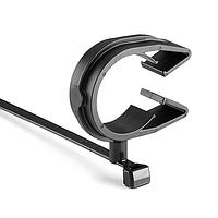 HellermannTyton 156-02248 Standard Cable Ties MOC Clip, 26 mm, Assembled to T50SVC Swivel Tie, PA66HIRHSUV, Black, 1000/ctn