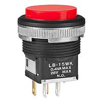 NKK Switches LB15WKG01-CJ Pushbutton Switches SPDT ON-(ON) RED Au PNL SEAL BLK HOUSING