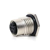 Amphenol LTW M12A-03PFFS-SF8002 Circular Metric Connectors M12 Circular Metric Connector, A Code, Metal, 4A, 03 pins, Female Connector, Female Contact, Hexagonal, M16*1.5, Screw Thread, Solder, Receptacle, Front Fastened, Panel Thickness 4.5, IP68 / IP69K