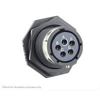 Eaton Souriau-Sunbank UTGX714D5SY Receptacles Jam nut receptacle, without backshell, with 5 female PCB contacts, IP68/69K in unmated conditions, keying Y