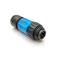 Amphenol Tuchel C016 30H006 110 10 Connectors 6+PE MALE STRT BLUE SODR SIL IN ST RELF