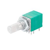 Same Sky (formerly CUI Devices) PTN09S2-H100115DC Rotary Potentiometer 9.5mm, horizontal, SW, 2 gang, 100K ohm, 15mm D-cut shaft, rev log