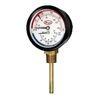 Dwyer TRI-200-50L Tridicator Gauge & Thermometer for Boiler Monitoring - Movable Dial (3 in, 200 psi, Lower)