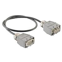 HARTING 20871466001200 Heavy Duty Power Connectors Han 10E Power Cable Assembly, Double Lever Metal Hoods, Top Entry, Male/Female Double Ended, UL2237 Listed, 2.0m