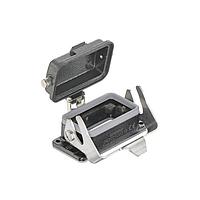 HARTING 09370100318 Heavy Duty Power Connectors 10B Marine Bulkhead Housing, Single Lever, w/ metal cover