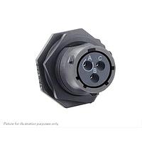 Eaton Souriau-Sunbank UTSX712D3S32 Receptacles Jam nut receptacle & hold down clips,without backshell, with 3 female PCB contacts, IP68/69K in unmated conditions