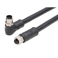 Molex 1205010251 Sensor Cables / Actuator Cables M12 Double-Ended Cordset 4 Poles  Female to Male (90) 16 AWG Black 3.0m  Lngth