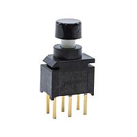 E-Switch 800UDP8P1A1M2RER1BLK Sealed TOGGLE, 0.4VA 20VAC/VDC, DPDT On-(On), Through Hole PC Pin