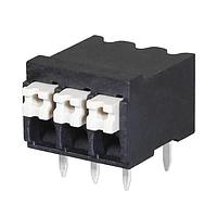 Same Sky (formerly CUI Devices) TBLH10-350-03BK Fixed Terminal Blocks Terminal block, screwless, High Temp, 3.5, Horizontal, 3, Black w Gray Button