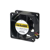 Sanyo Denki 9WPA0624G4D201 Axial Fan, 60x60x25mm, 24VDC, Splash/Dust Proof, -40 Degree Celsius, Lock Sensor, IP68