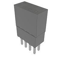 Samtec ESQ-104-23-S-D Sockets Elevated Socket Strip, 0.100" Pitch