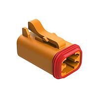 Amphenol SINE Systems AT06-4S-RD01ORG Automotive Connectors 4-Way Plug, Female Connector with Reduced Diameter Seal (E-Seal), Orange