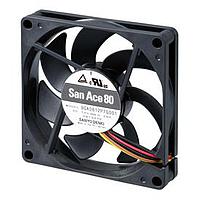 Sanyo Denki 9GA0824G7002 Axial DC Axial Fan, 80x80x15mm, 24VDC, High Performance, Low Power