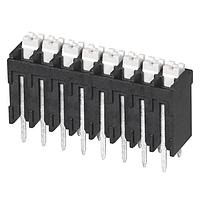 Same Sky (formerly CUI Devices) TBLH10V-350-08BK Fixed Terminal Blocks Terminal block, screwless, High Temp, 3.5, Vertical, 8, Black w Gray Button