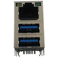 Amphenol Commercial Products RJMG231022830ER Magnetic Jack R/A,DipType, USB 2.0 RJ45+OverDual