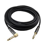 Io Audio Technologies IO-IC109003-T2MCH-R Audio Cable Cable Assembly, 1/4" TS to 1/4" TS RA, Chrome/Gold 90 Degree Connector, Mono, 3'