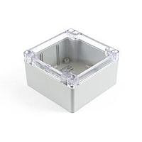 Hammond Manufacturing 1554L2GYCL Enclosures General Enclosure - Grey/Clear Lid - 4.1 x 4.1 x 2.3in - Polycarbonate - N4X