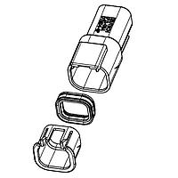 DEUTSCH - TE Connectivity 1011-047-0605 Accessories SEAL RET, 6P, GRY, DTM