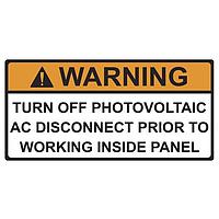 HellermannTyton 596-00499 Solar Label WARNING TURN OFF PV 50/RL