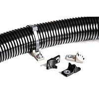 HellermannTyton 156-00429 Cable Ties with Mounts 2-Piece Cable Tie with Screw Mount, 9" Long, M8 Hole, 120lb, PA46, Grey, 100/bg