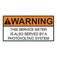 HellermannTyton 596-00747 Solar Label Solar Label, WARNING SERVICE METER SERVED BY PV SYSTEM, 4.0" x 2.0", VL, Orange, 10/pkg