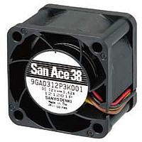Sanyo Denki 9GA0312K3001 Axial DC Axial Fan, 38x38x28mm, 12VDC, High Performance, Low Power, Tachometer
