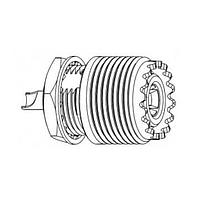 Amphenol RF 083-875 Connectors UHF STRT JACK BLKHD SOLDER CUP